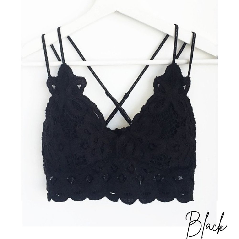 Anemone Lace Bralette - Black